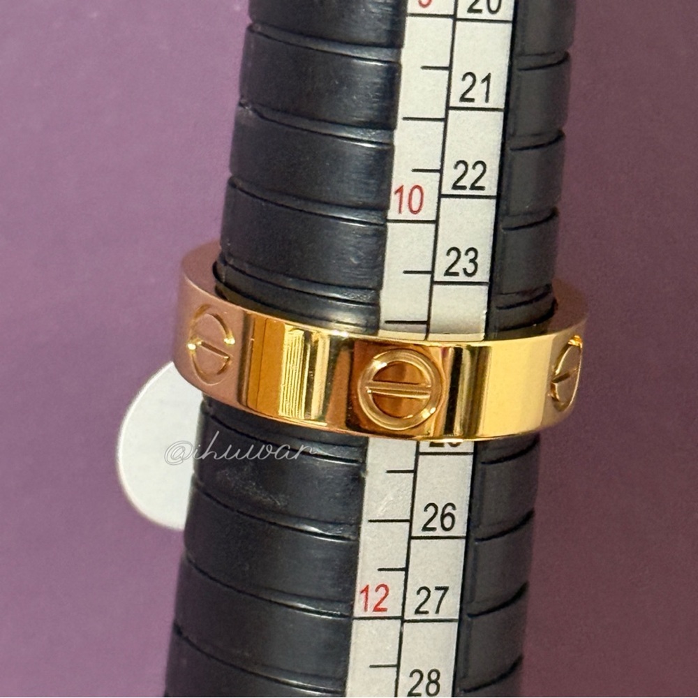 18K Gold Plated Gold Love Screw Ring Size 11 - Picture 6 of 6